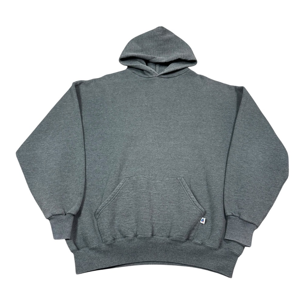 Vintage 2000s Russell Athletic Gray Blank Hoodie Sweatshirt Men's 2XL
